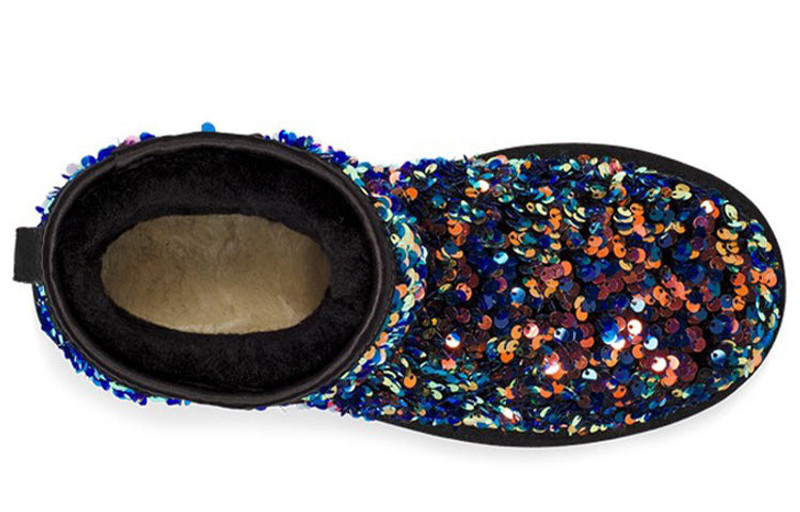 UGG (WMNS) UGG Classic Mini Stellar Sequin Snow Boots Black 1112515-BLK outlook