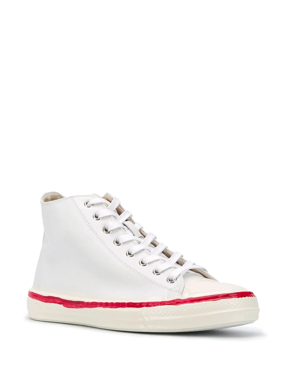 leather lace-up sneakers - 2