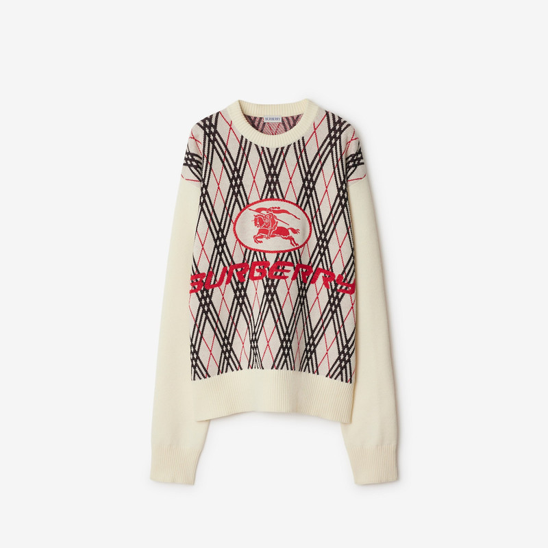 Argyle Check Wool Blend Sweater 1