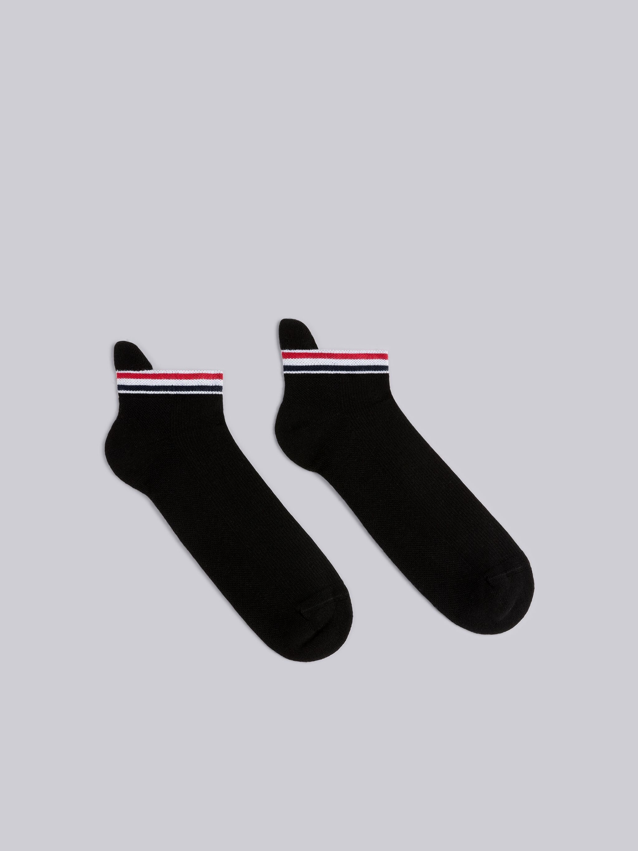 COTTON STRIPE ATHLETIC PADDED NO SHOW SOCKS - 1