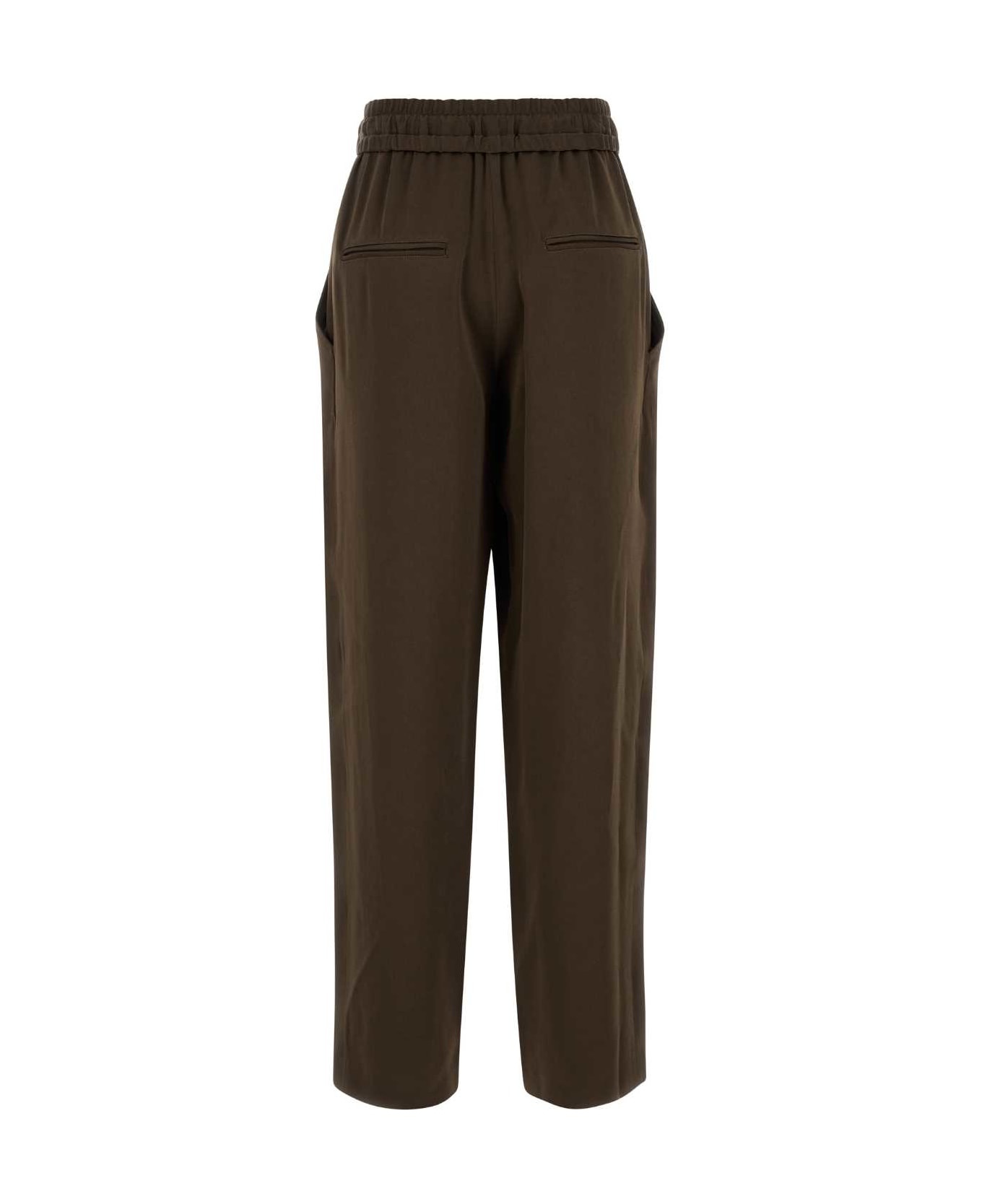 Army Green Viscose Blend Kendra Pant - 2