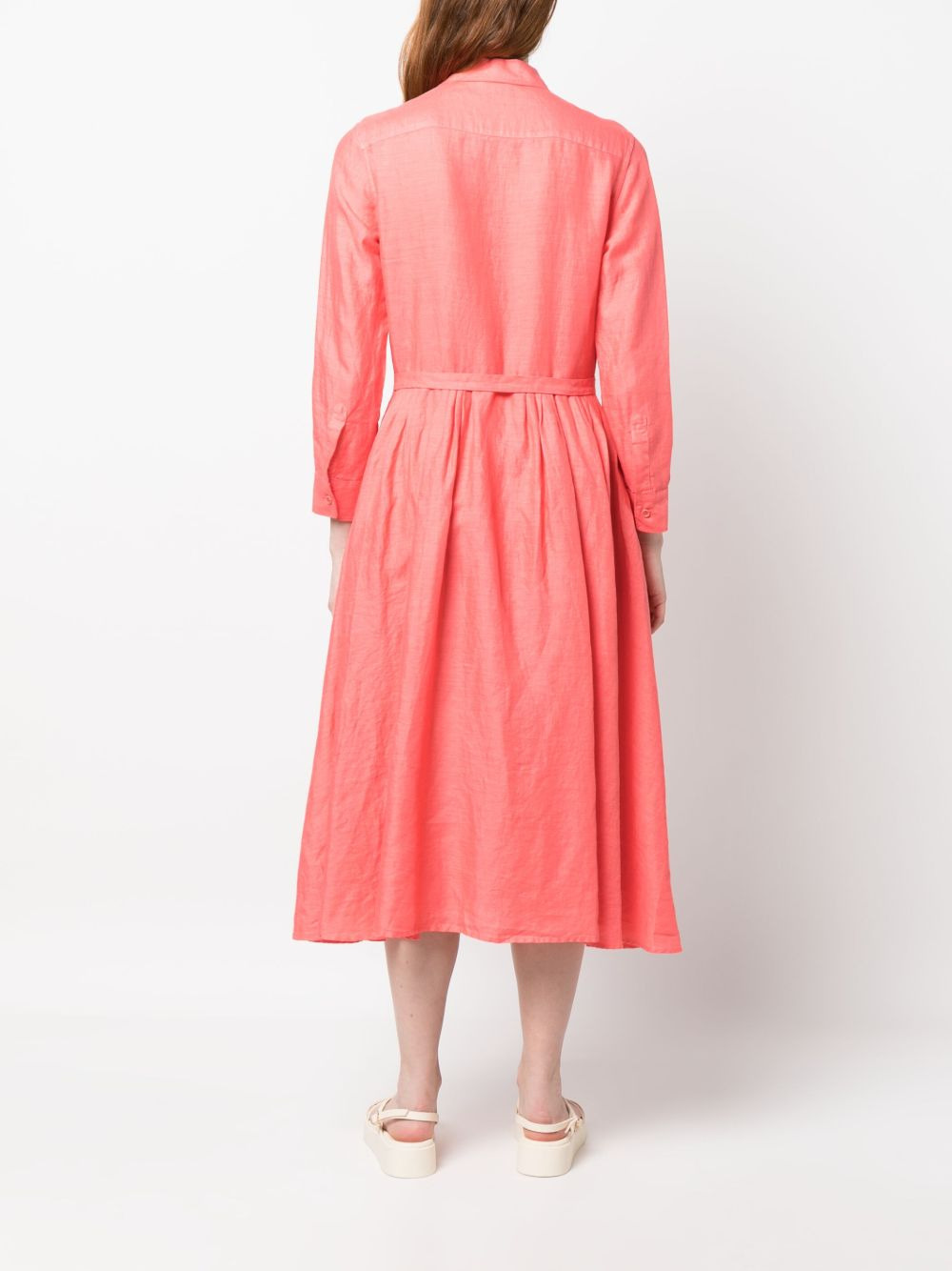 long-sleeve midi shirt dress - 4