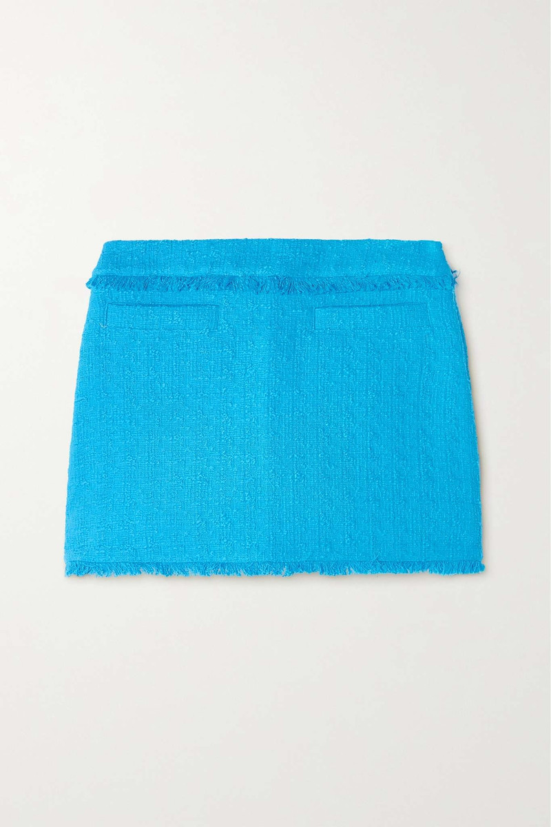 Fringed cotton-blend tweed 미니 스커트 1