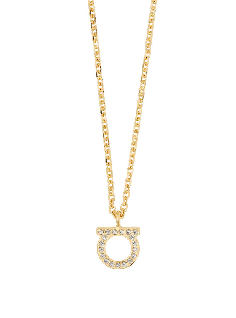 FERRAGAMO Nkl G Stra 8 Metallic Brass Glass Necklaces outlook