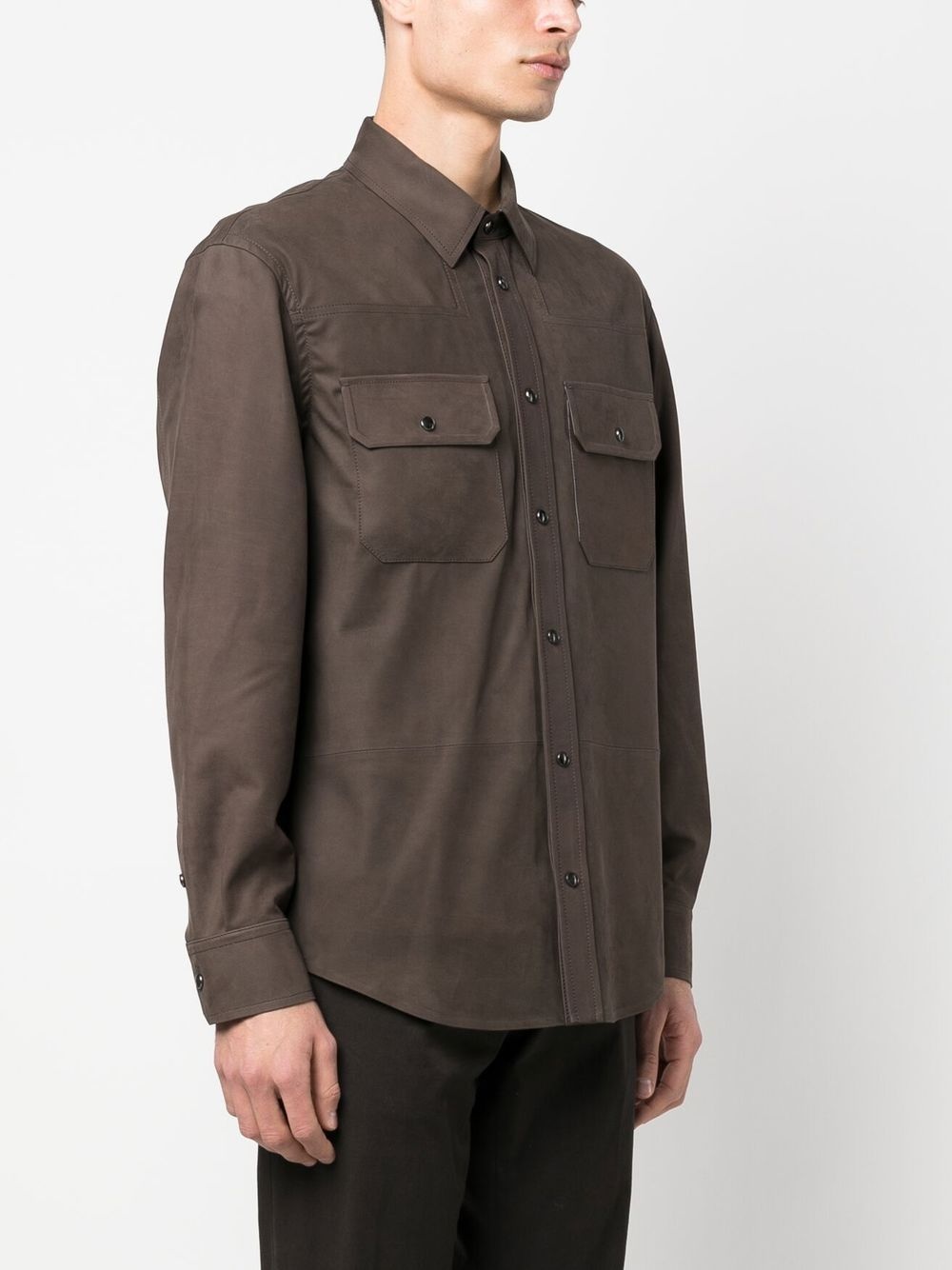 calf-suede shirt-jacket - 3