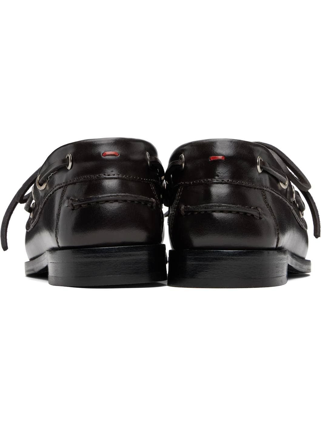 Brown Harris Leather Boat Shoes - 2