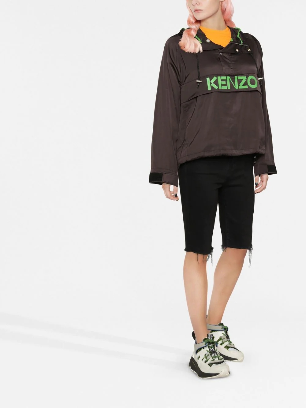 logo-print hooded jacket - 2