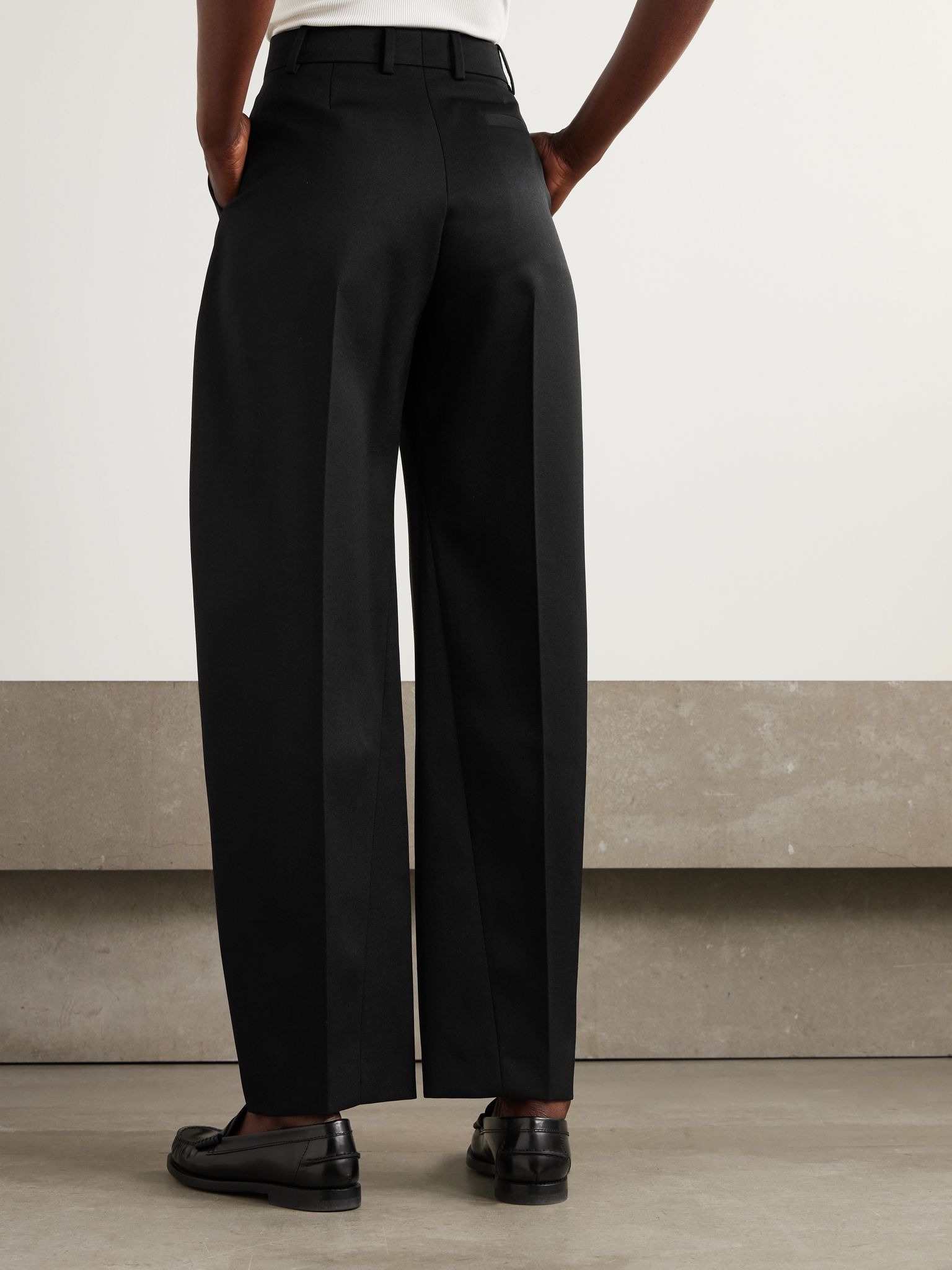 Grain de poudre wool tapered pants Black - 4