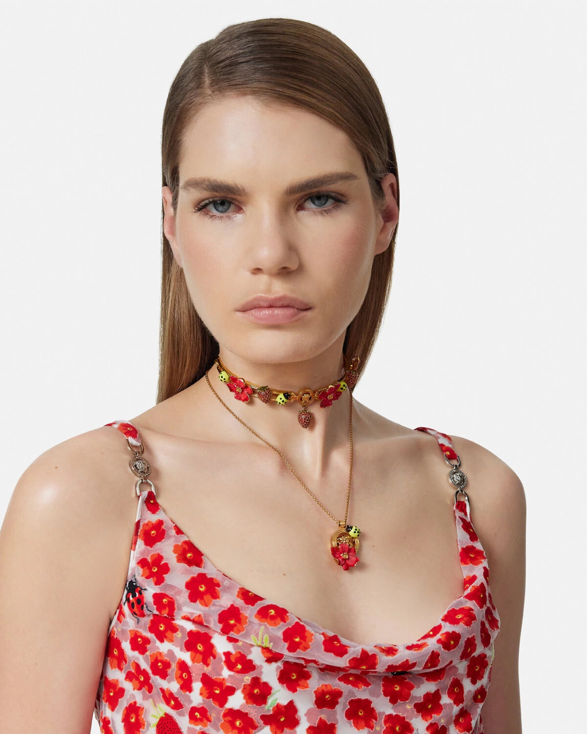 Strawberry Garden Devoré Slip Mini Dress - 3