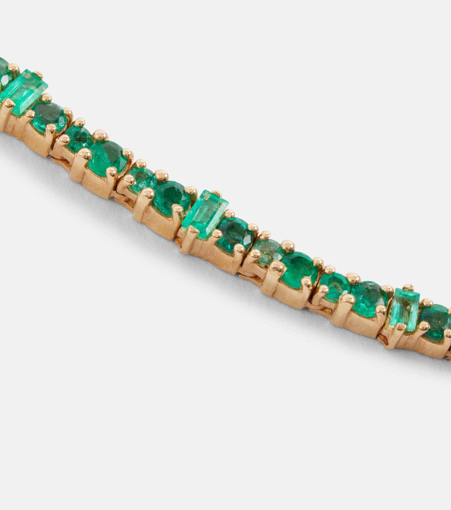 Rivulet 18kt gold necklace with emeralds - 3