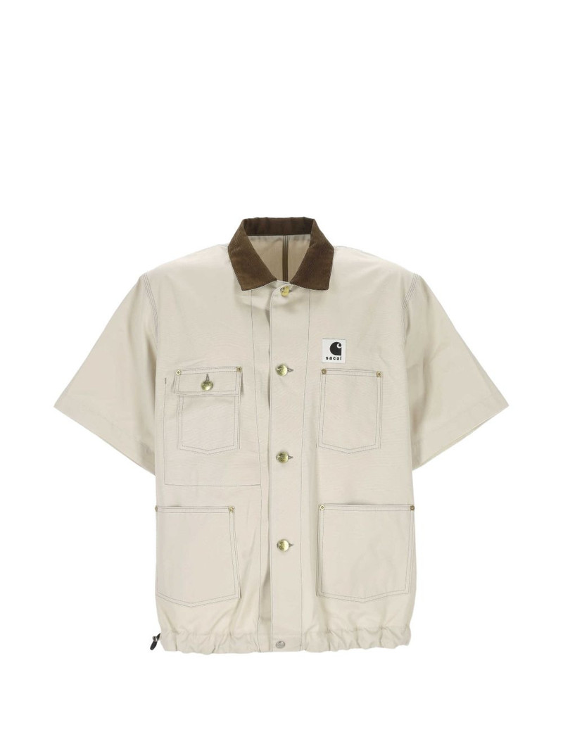 x Carhartt WIP Duck corduroy-collar shirt 1