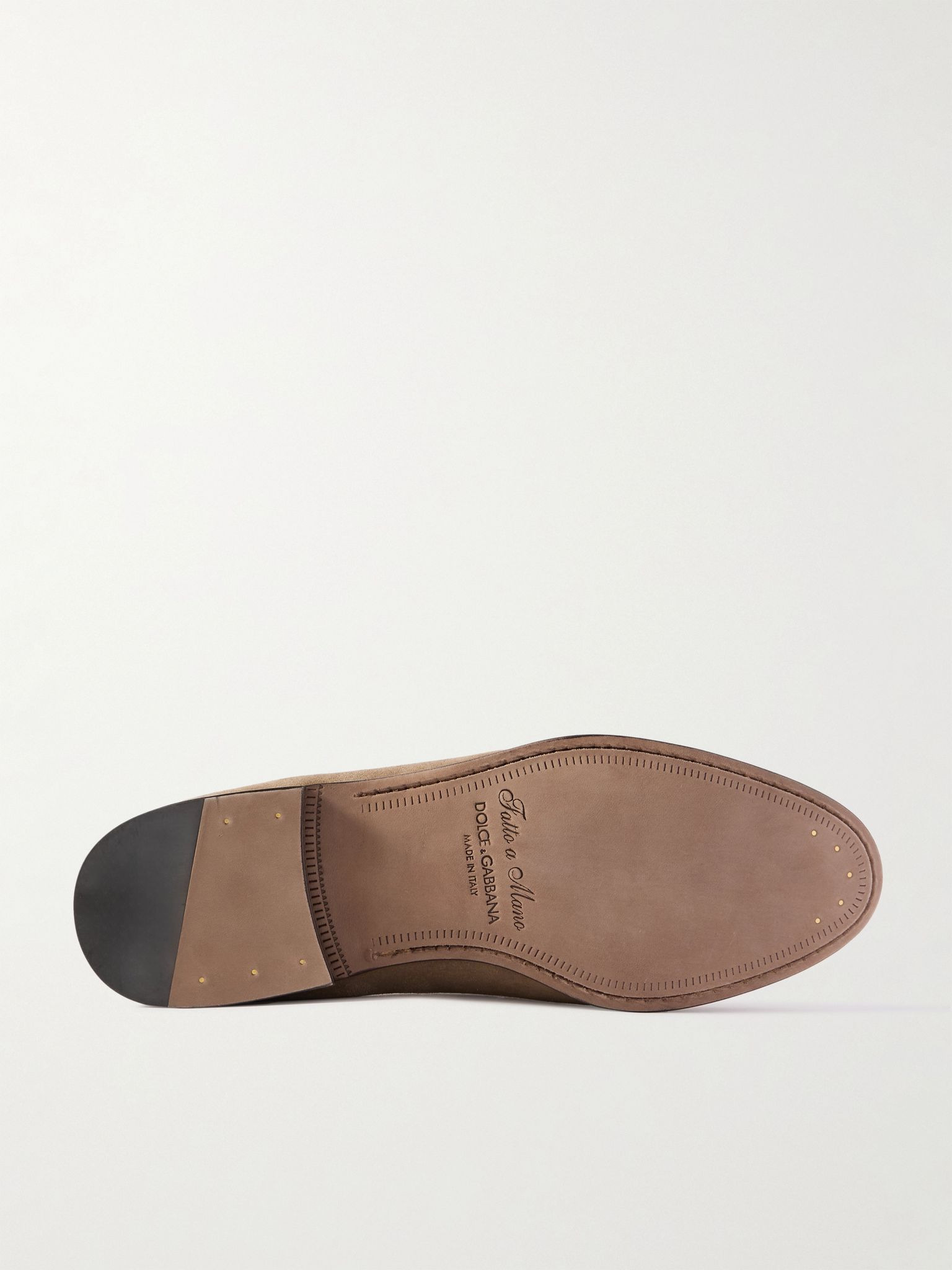 Logo-Embellished Suede Loafers Light brown - 3