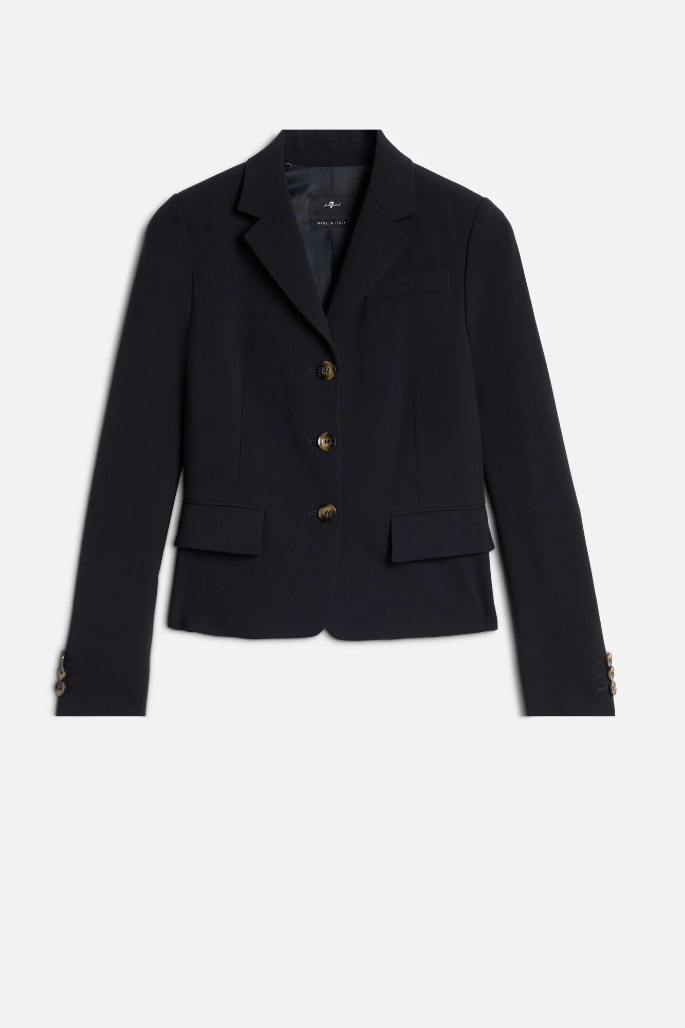 FITTED BLAZER in Wool Blend Dark Navy - 1