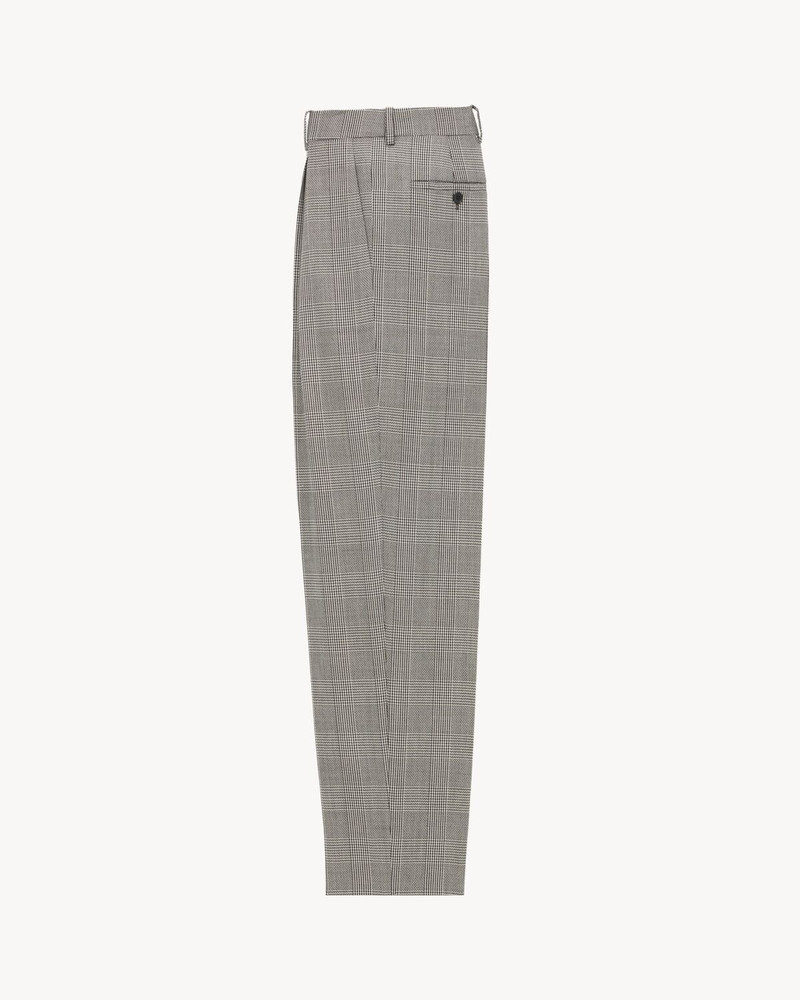 SAINT LAURENT HIGH-WAISTED PANTS IN PRINCE OF WALES WOOL outlook
