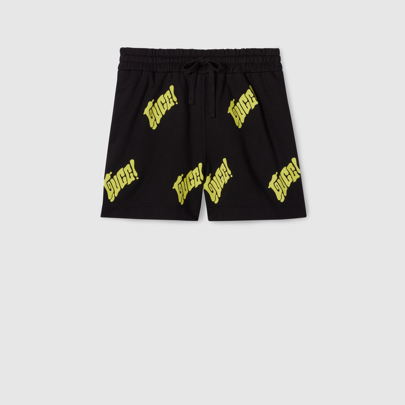 Embroidered cotton jersey shorts 1