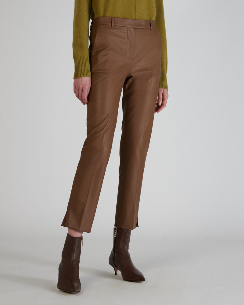 SLOWEAR Slim fit trousers in stretch faux leather outlook