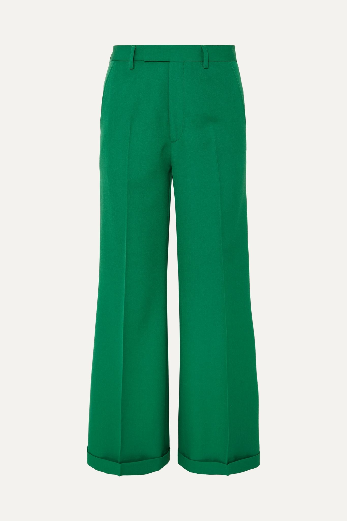 Wool-gabardine wide-leg pants - 1