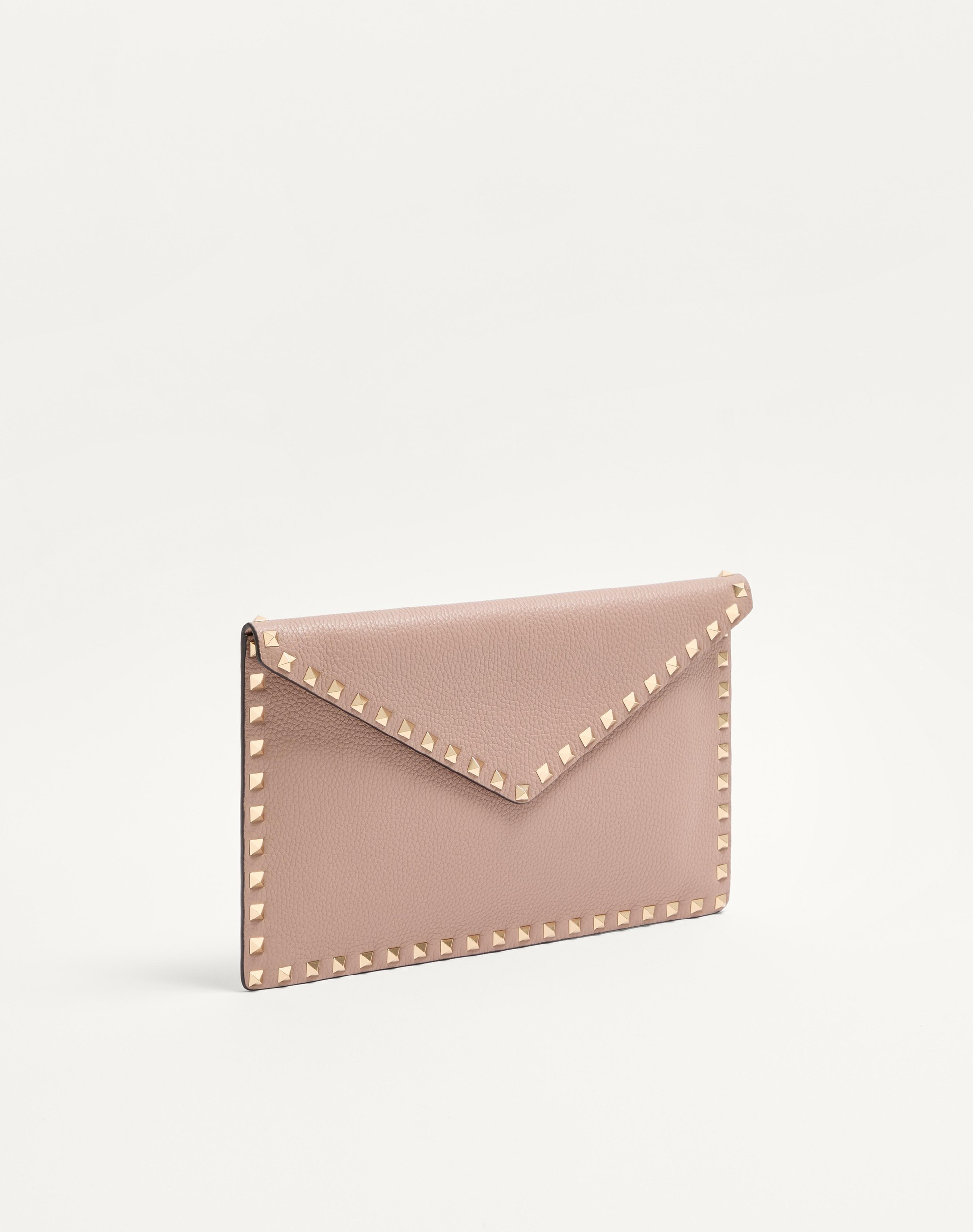 ROCKSTUD GRAINY CALFSKIN ENVELOPE POUCH - 2