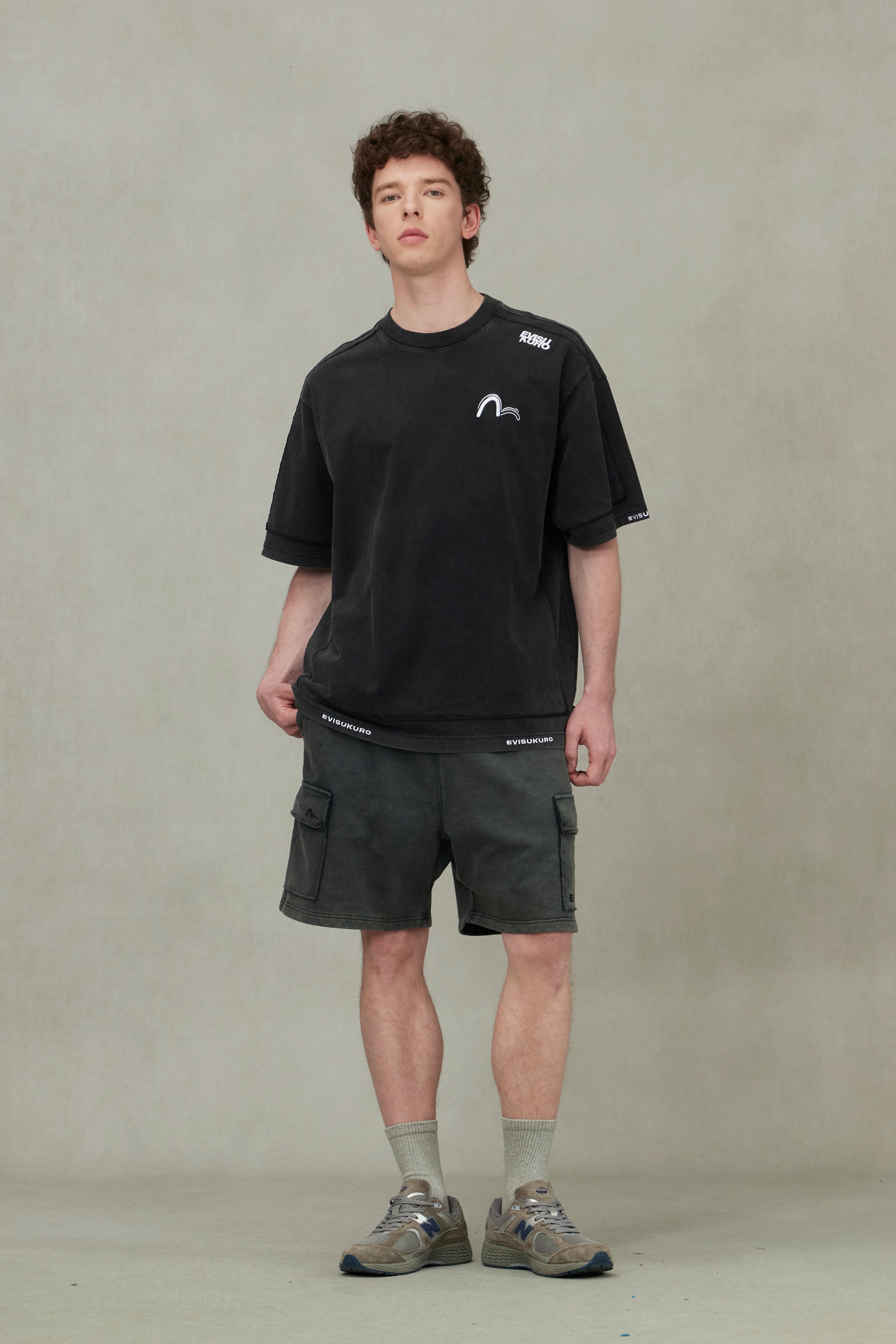 Logo and Seagull Embroidery Oversized T-shirt - 3