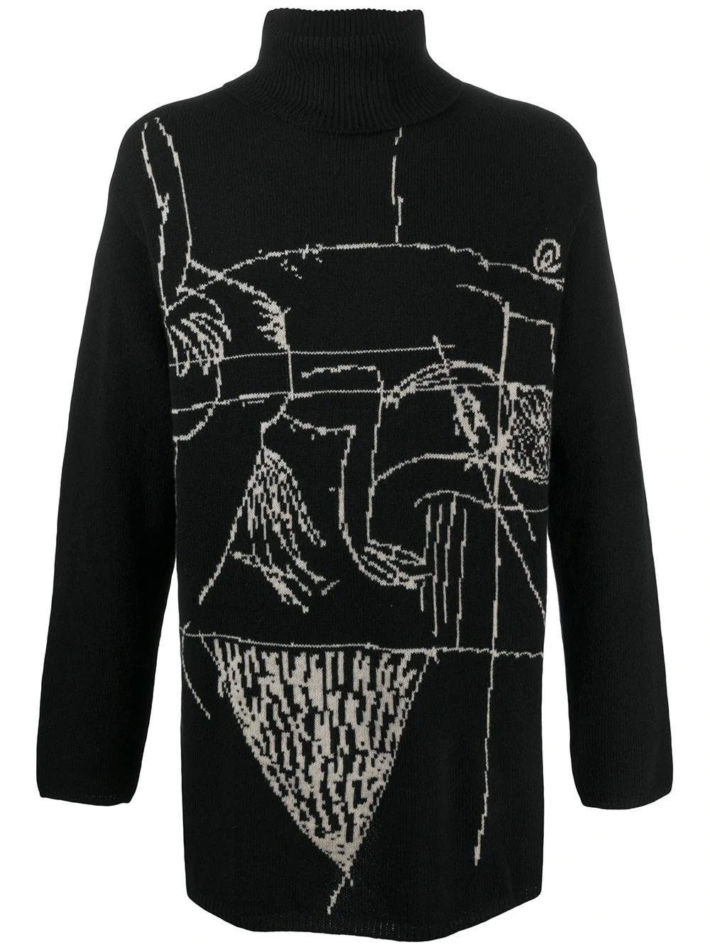 graphic print knitted jumper - 1