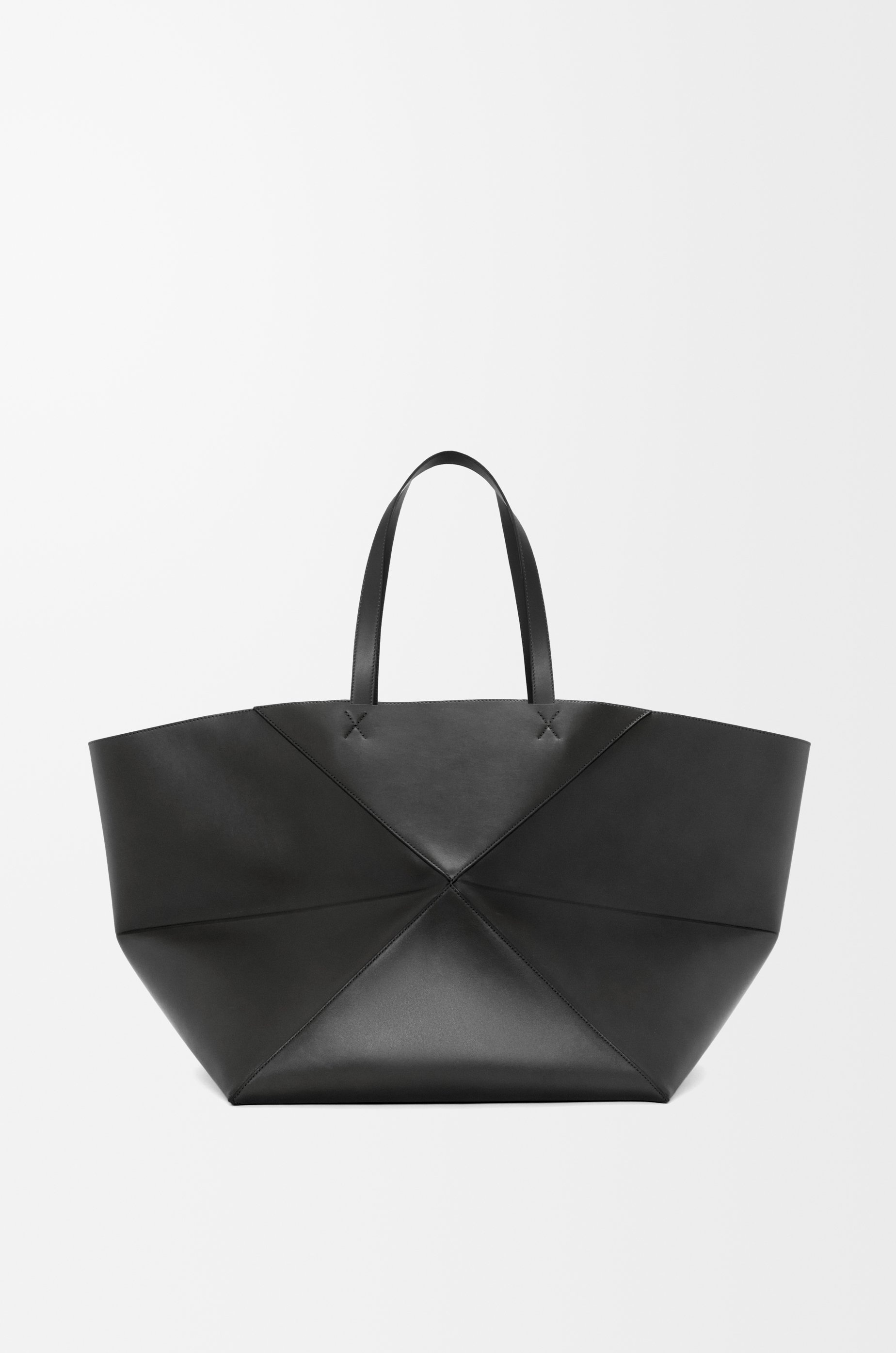XL Puzzle Fold Tote in shiny calfskin - 3
