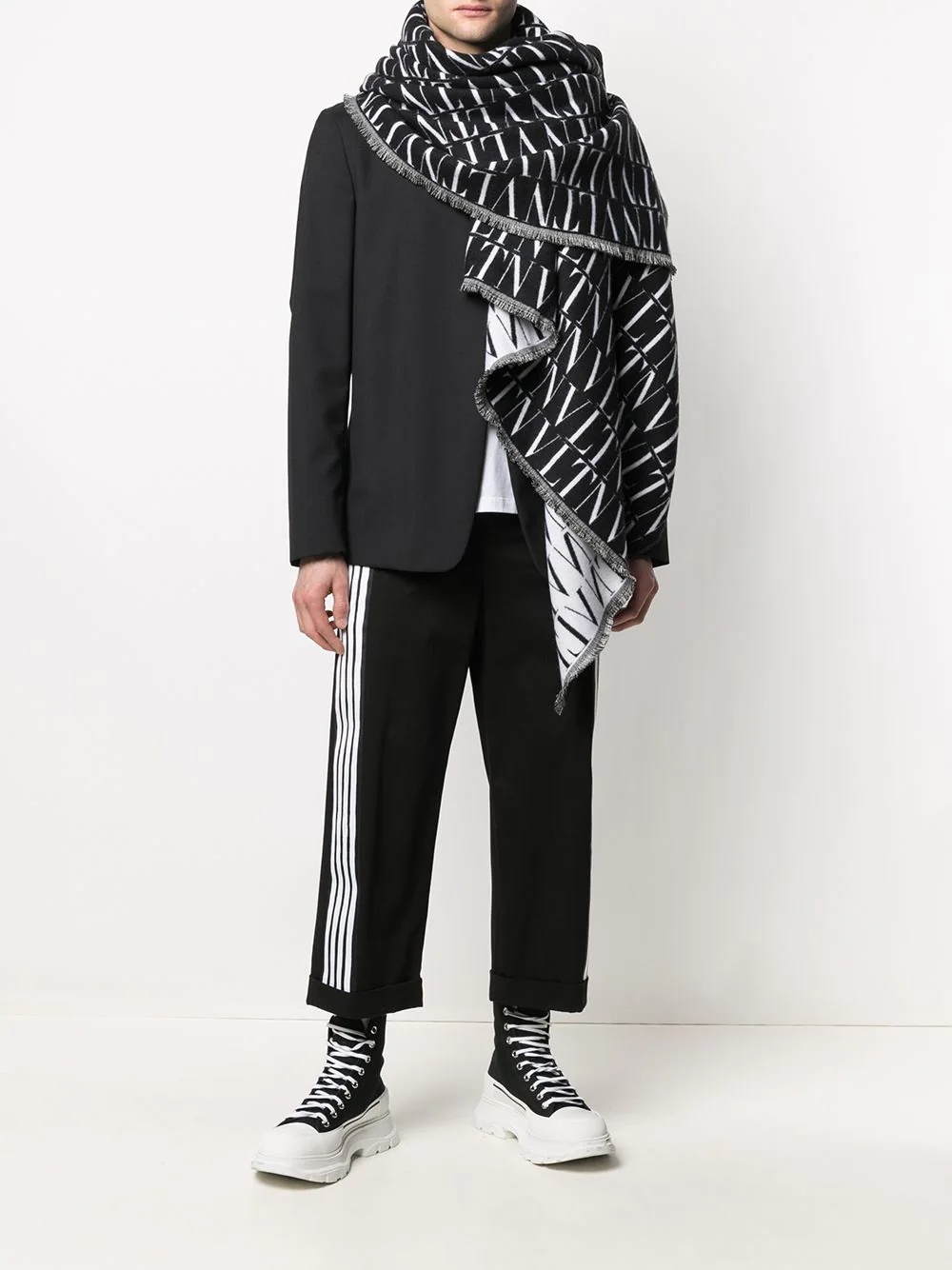 VLTN frayed knitted scarf - 2