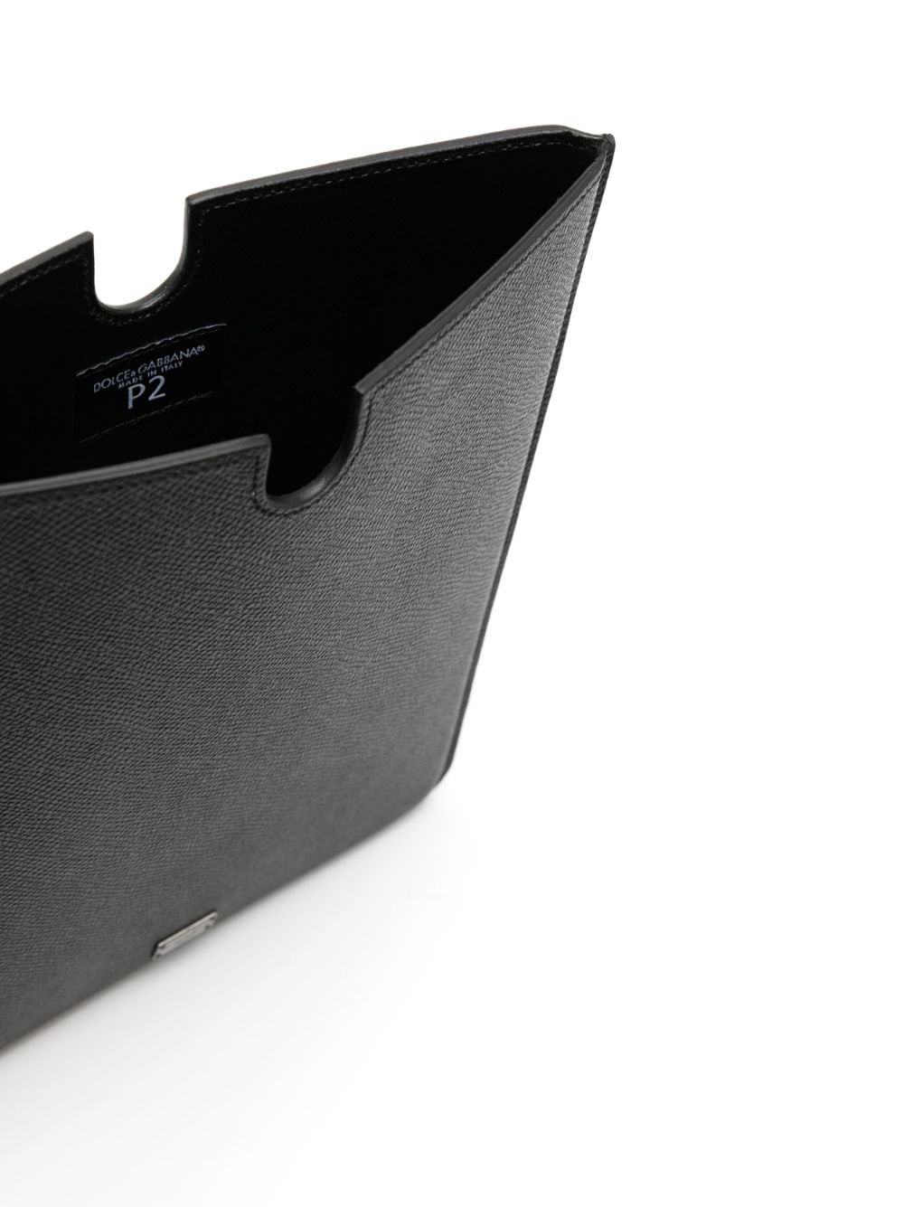 logo-plaque leather tablet case - 4