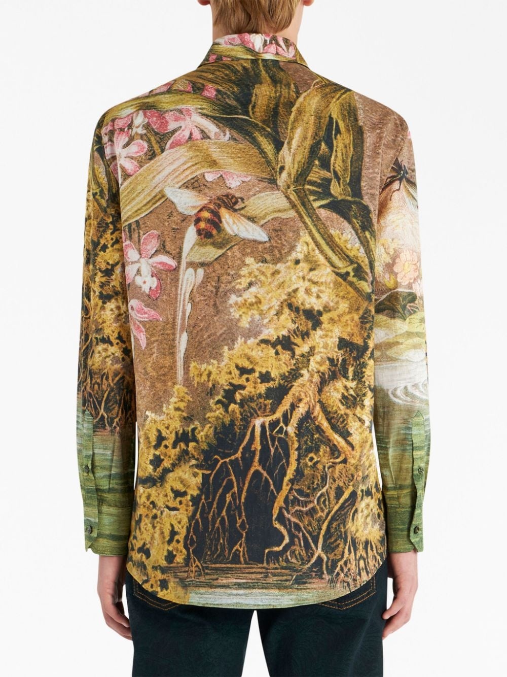 nature-print cotton shirt - 3