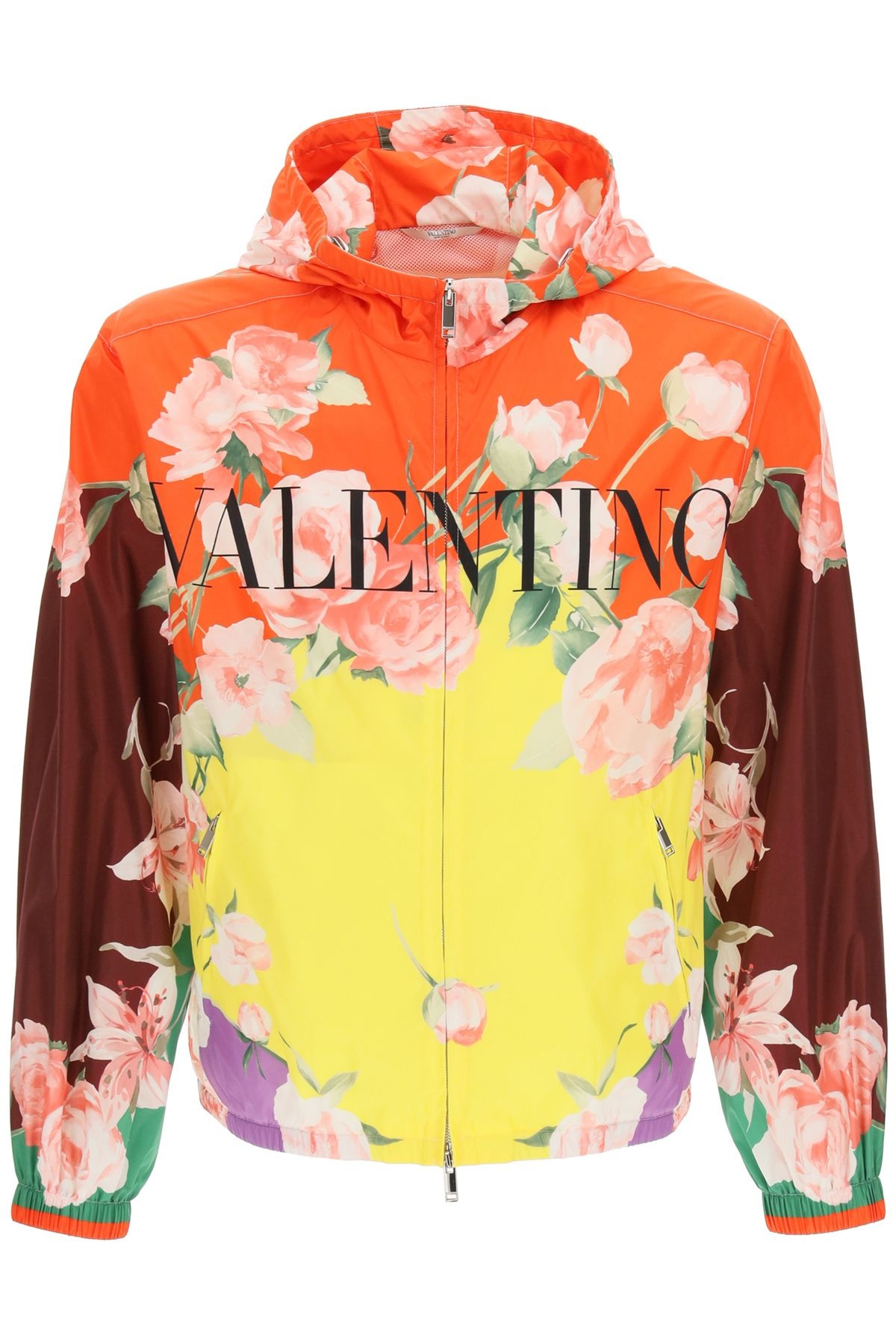 NYLON JACKET WITH FLYING FLOWERS PRINT - 1