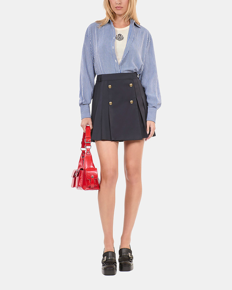 SHORT NAVY BLUE PLEATED SKIRT 1