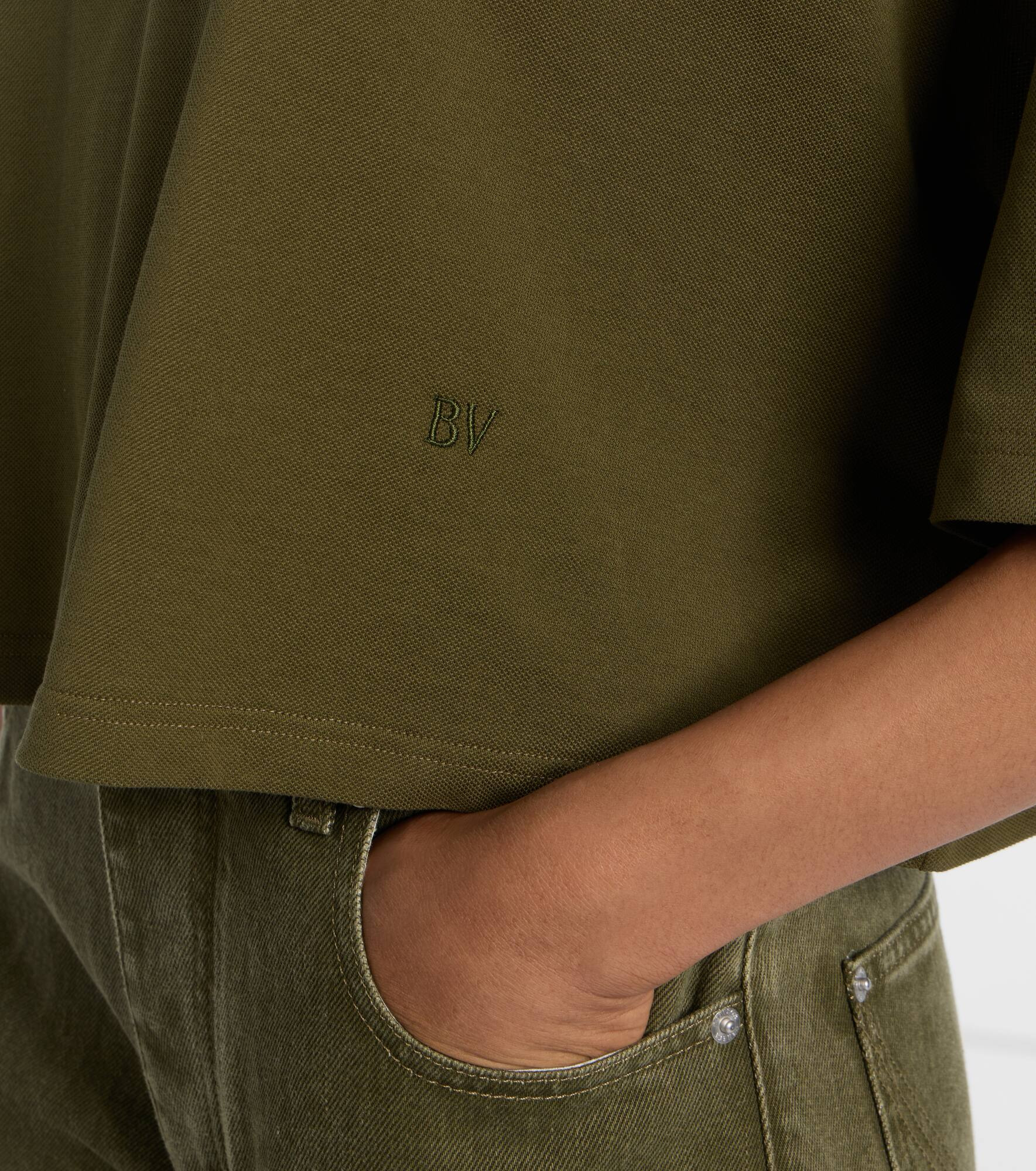 Cropped cotton polo shirt - 5