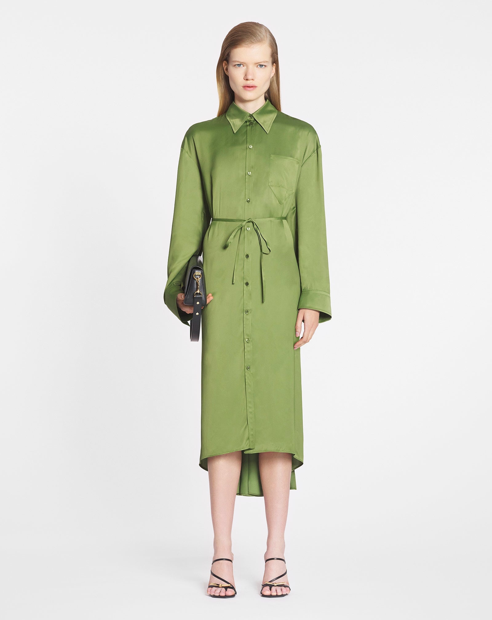 SHIRT DRESS WITH PLEATS - 2