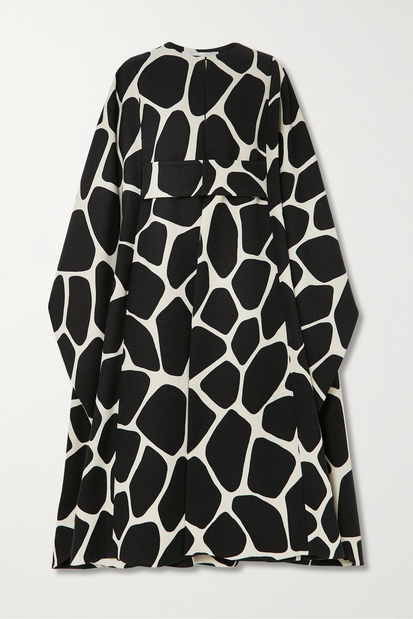 Belted printed wool-twill cape - 1