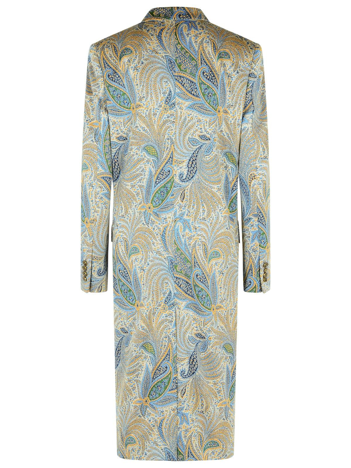 Etro Light Blue Polyester Blend Coat Women - 3