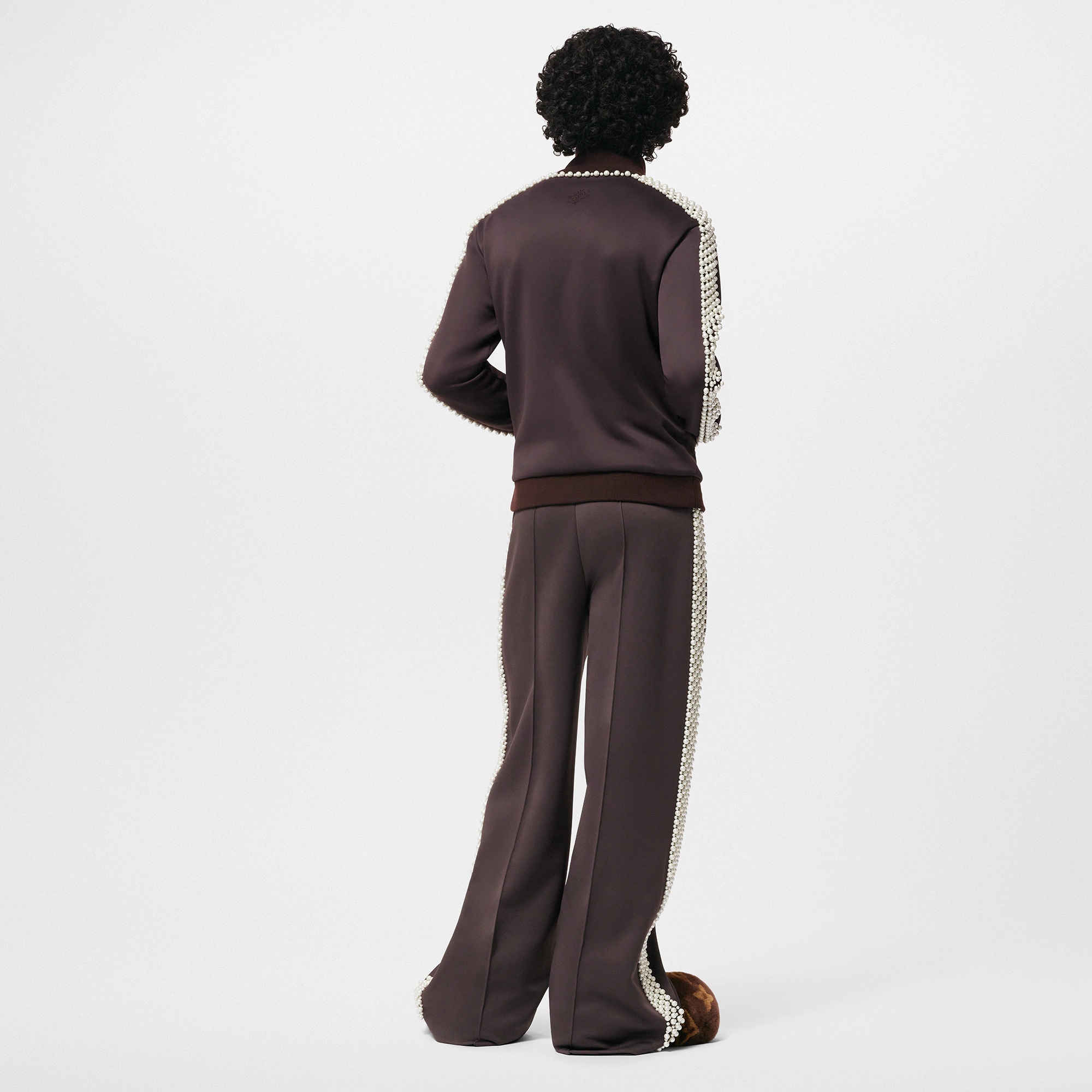 Technical Cotton Track Top Embellished With Pearls - 3