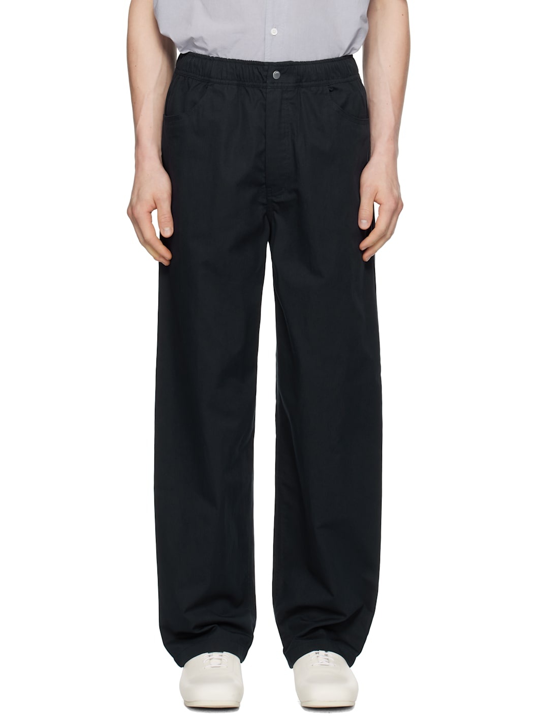 Navy Ragnar Fine Broken Twill Trousers - 1