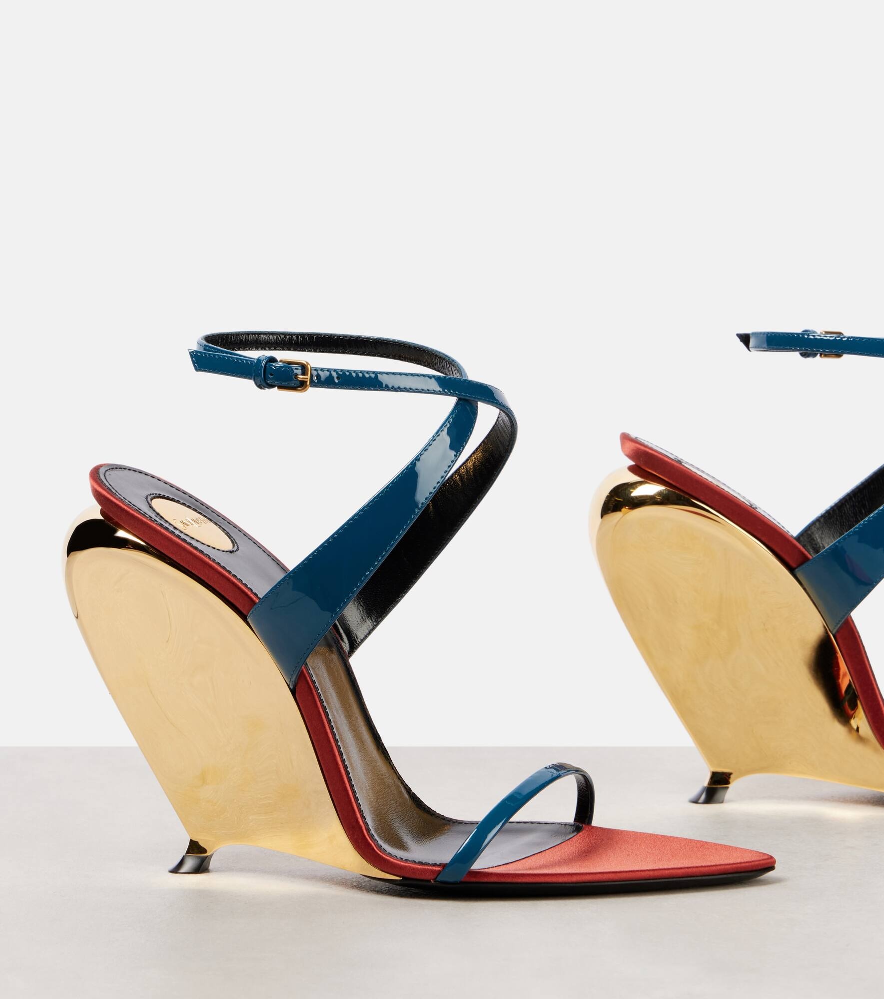 Tallulah patent leather wedge sandals - 5