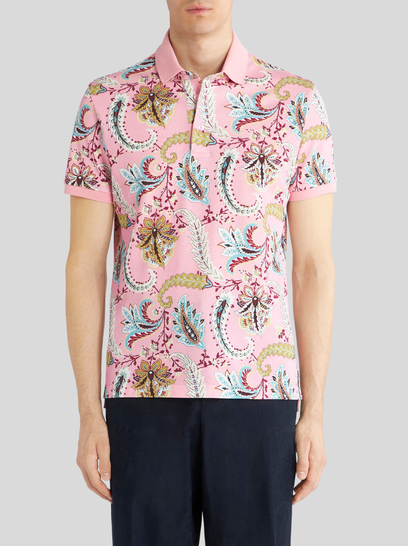 FLORAL PAISLEY DESIGN JACQUARD POLO SHIRT 2