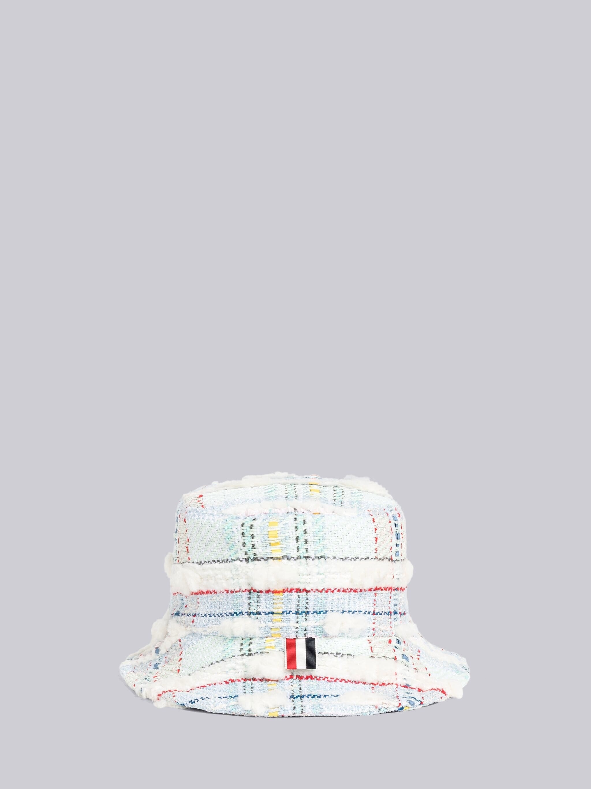 Madras Pouf Tweed Bucket Hat - 4