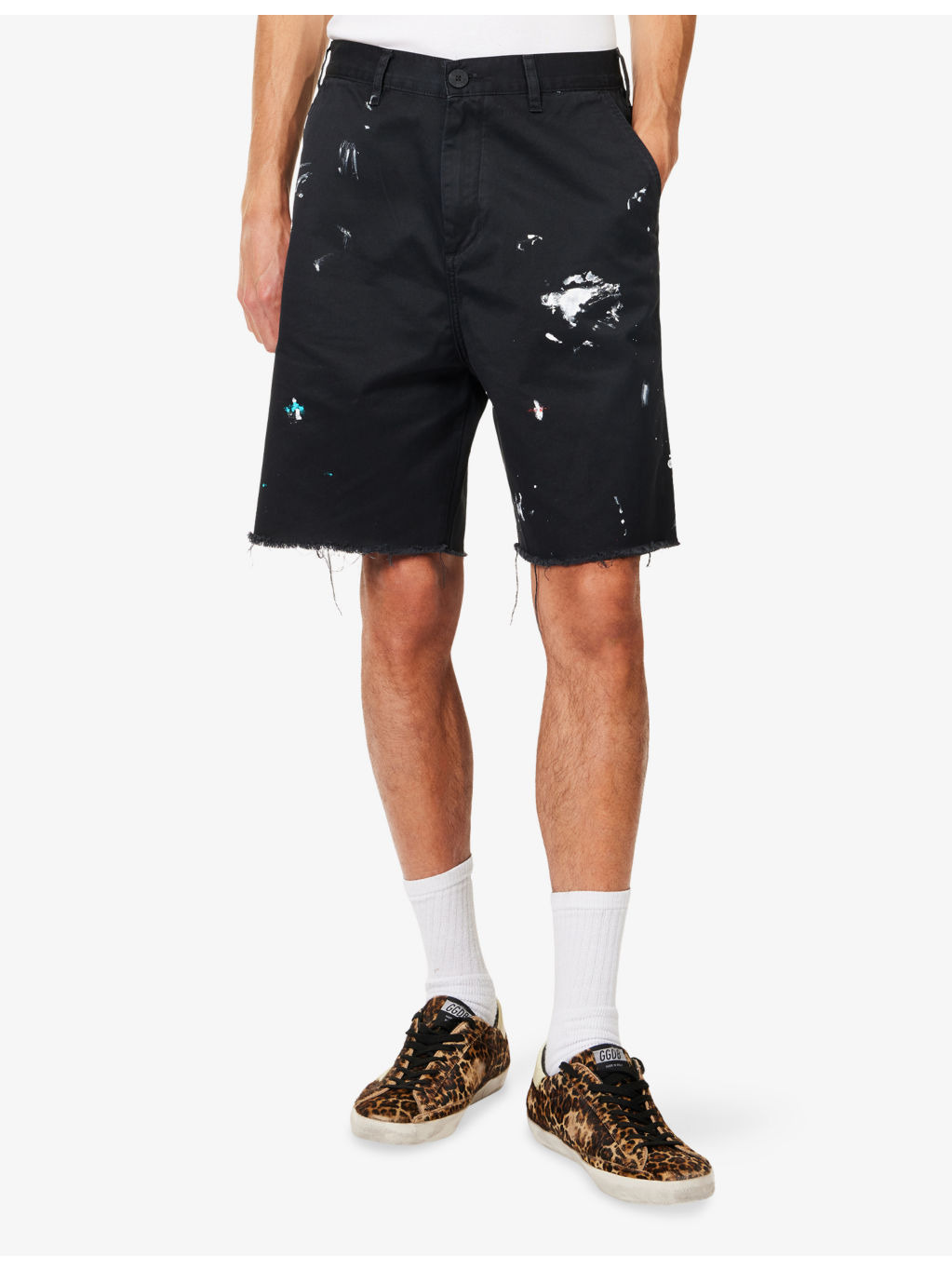 Art On Display Paint-Splatter Cotton-Chino Shorts - 3