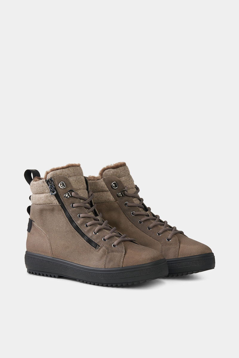 Mid Boots Anchorage with spikes in Taupe 4