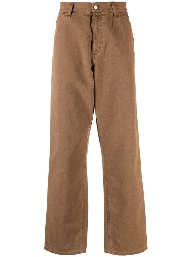 logo-patch straight-leg trousers 1