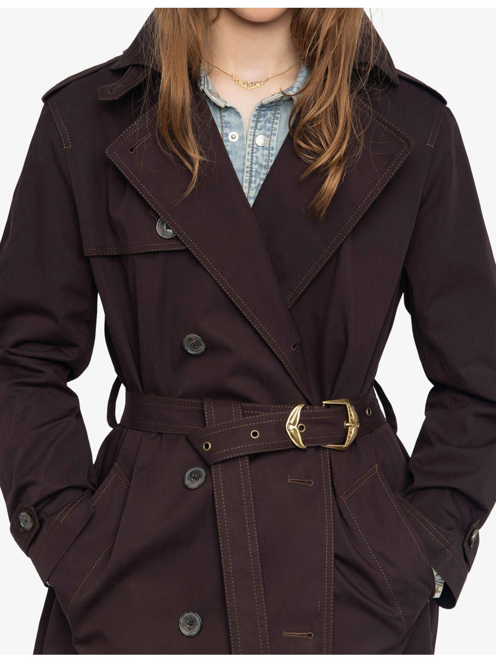 Kenar Double-Breasted Cotton Trench Coat - 6