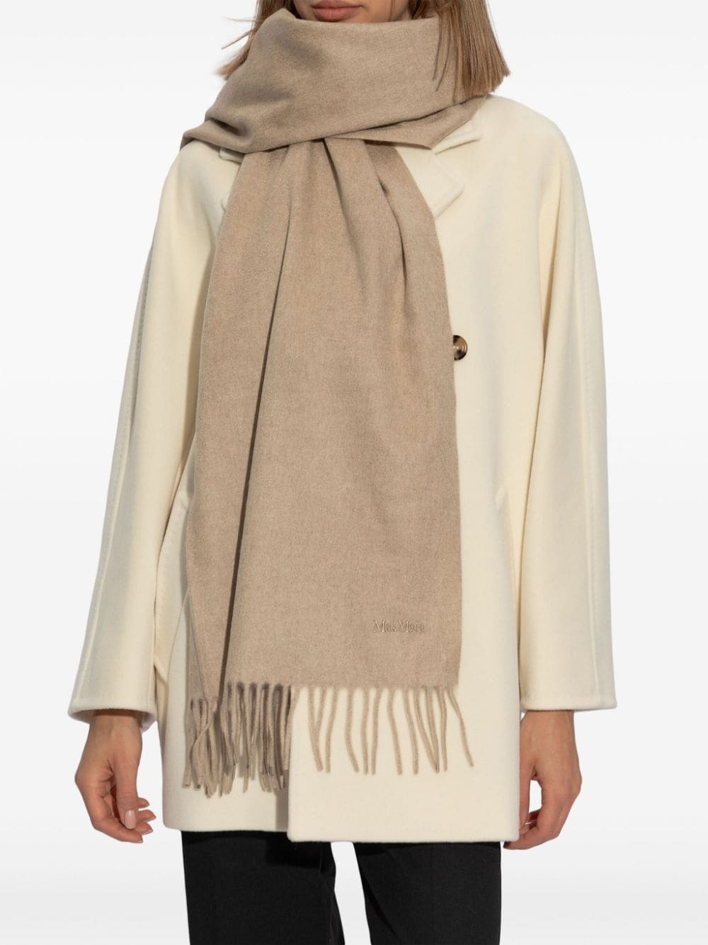 Baci logo-embroidered cashmere scarf - 4