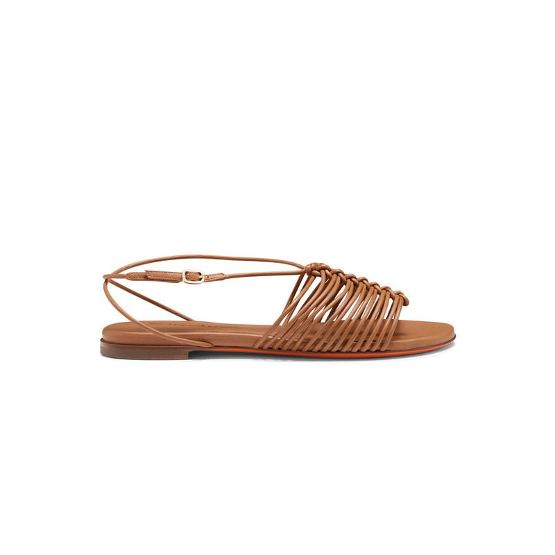 Women's light brown leather sandal 1