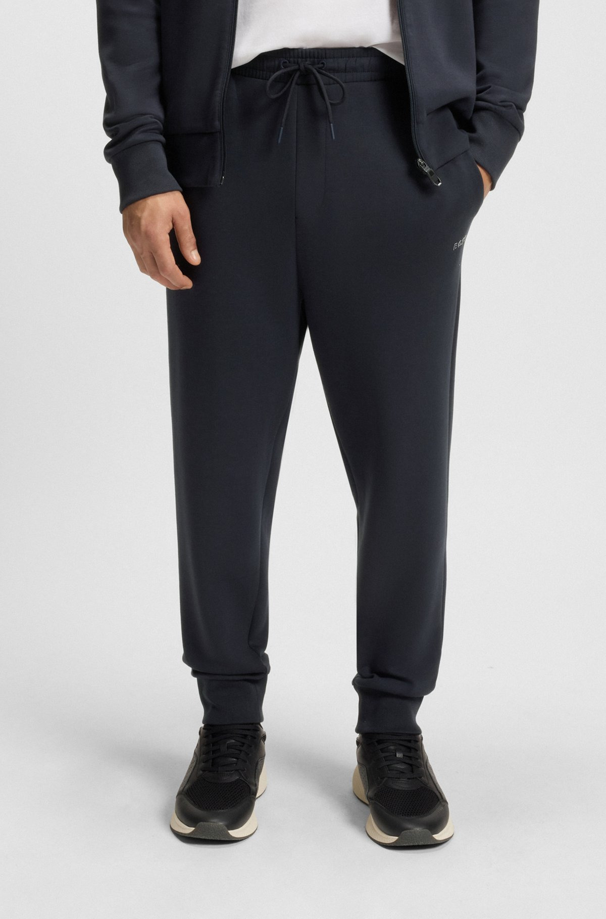 STRETCH-COTTON TRACKSUIT BOTTOMS WITH LOGO PRINT - 2