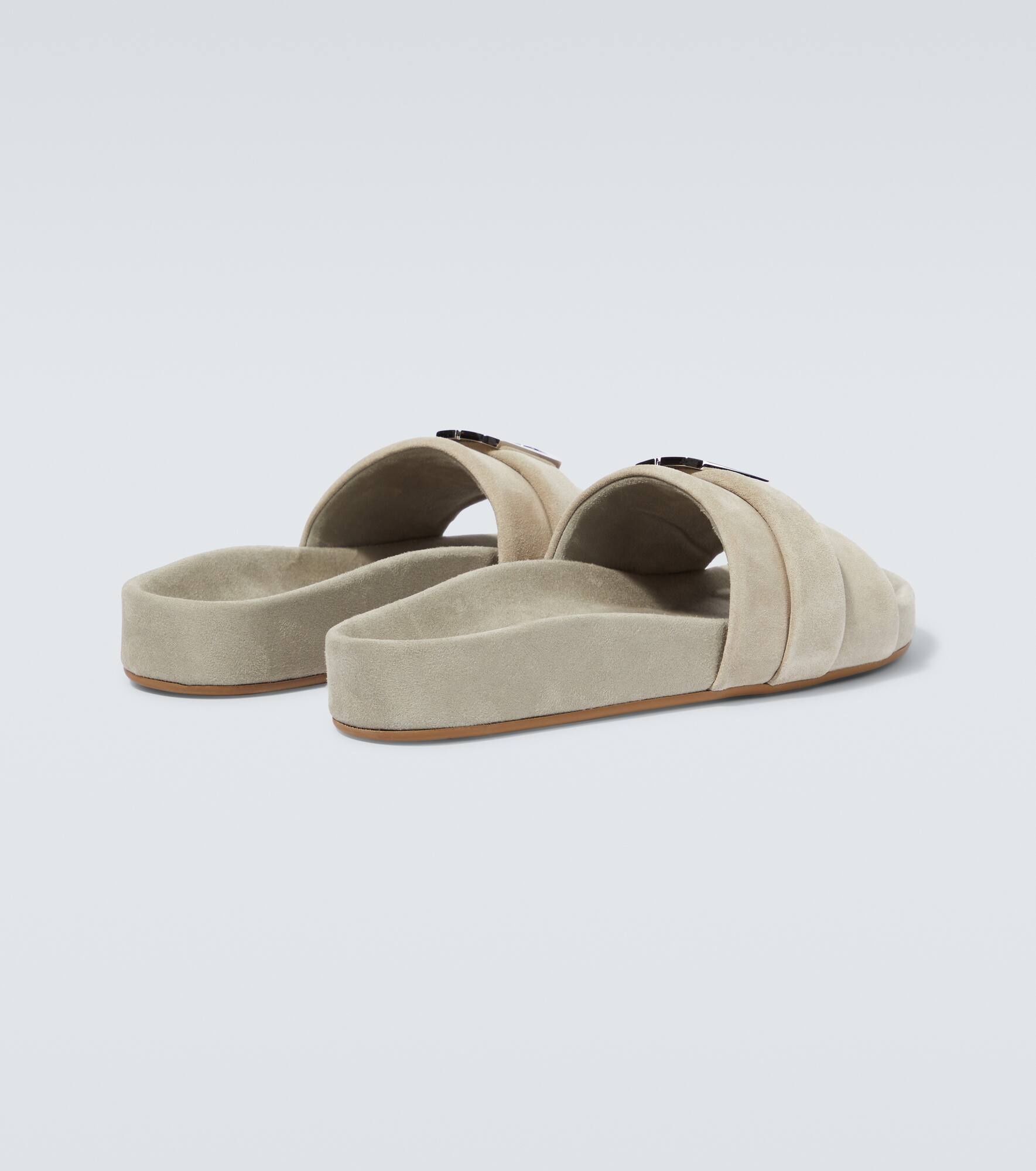Embellished suede slides - 6