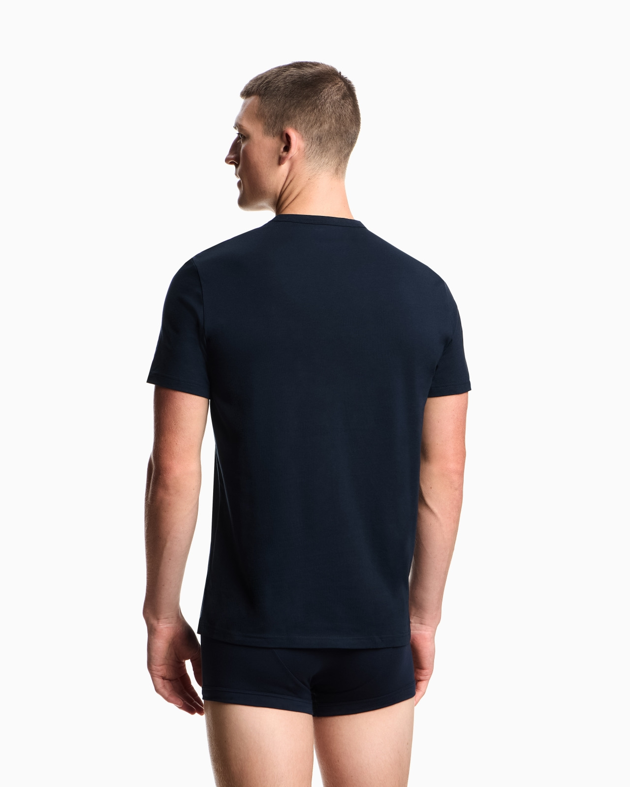 TWO-PACK OF STRETCH JERSEY LOUNGEWEAR V-NECK T-SHIRTS - 3