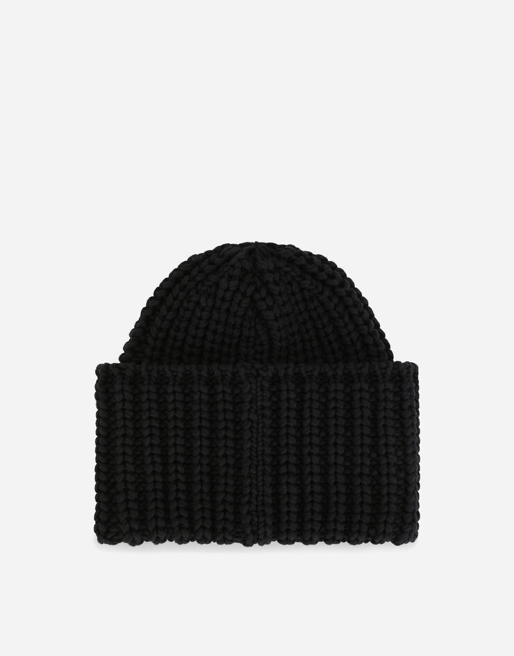 Knit cotton hat with DG patch - 2