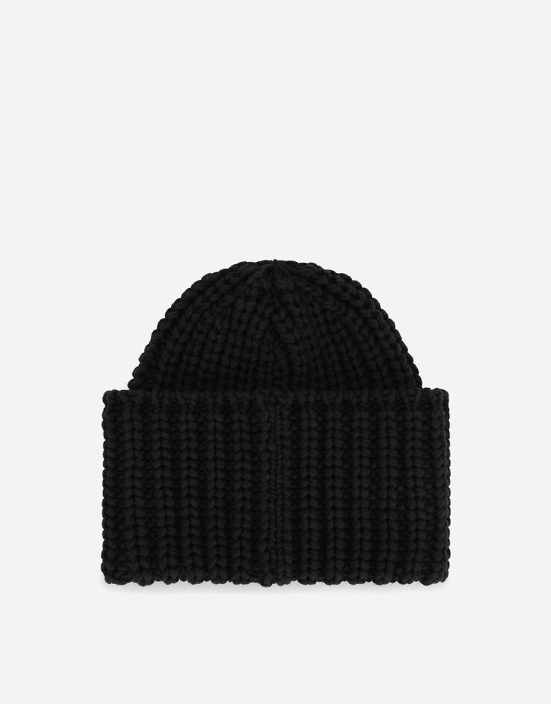 Dolce & Gabbana Knit cotton hat with DG patch outlook
